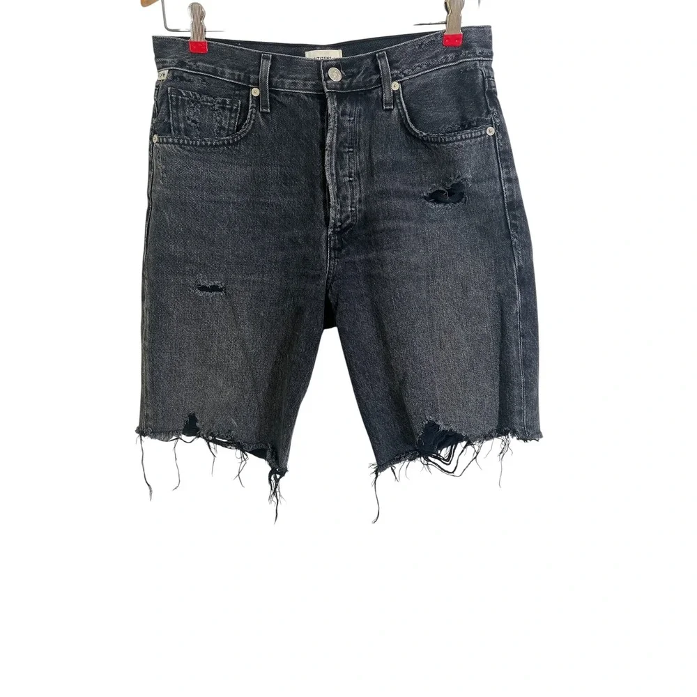 CITIZENS OF HUMANITY Ambrosio Long Denim Shorts in Black 1928-1134